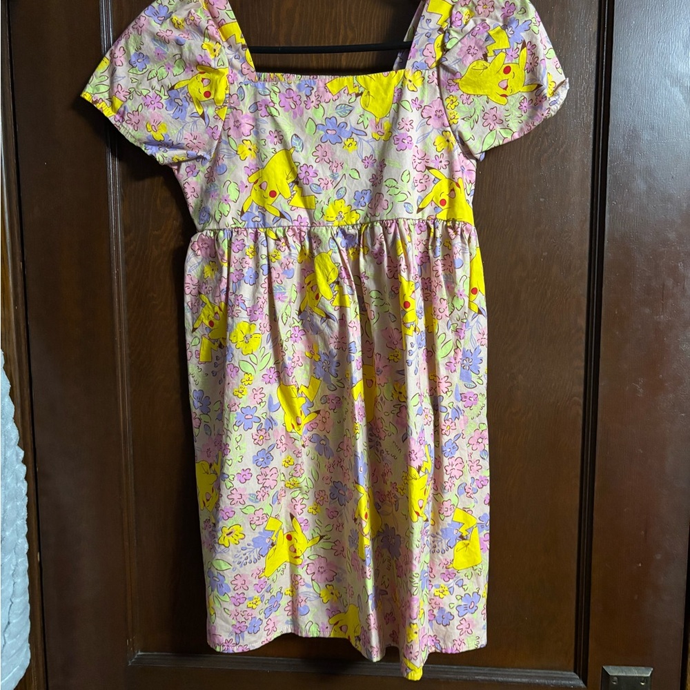 Pokemon Flutter Sleeve Yellow and Pink Sundress